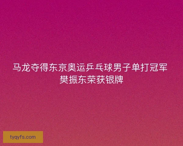 马龙夺得东京奥运乒乓球男子单打冠军 樊振东荣获银牌 马龙夺得东京奥运乒乓球男子单打冠军 樊振东荣获银牌