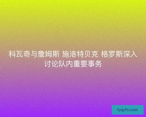 科瓦奇与詹姆斯 施洛特贝克 格罗斯深入讨论队内重要事务